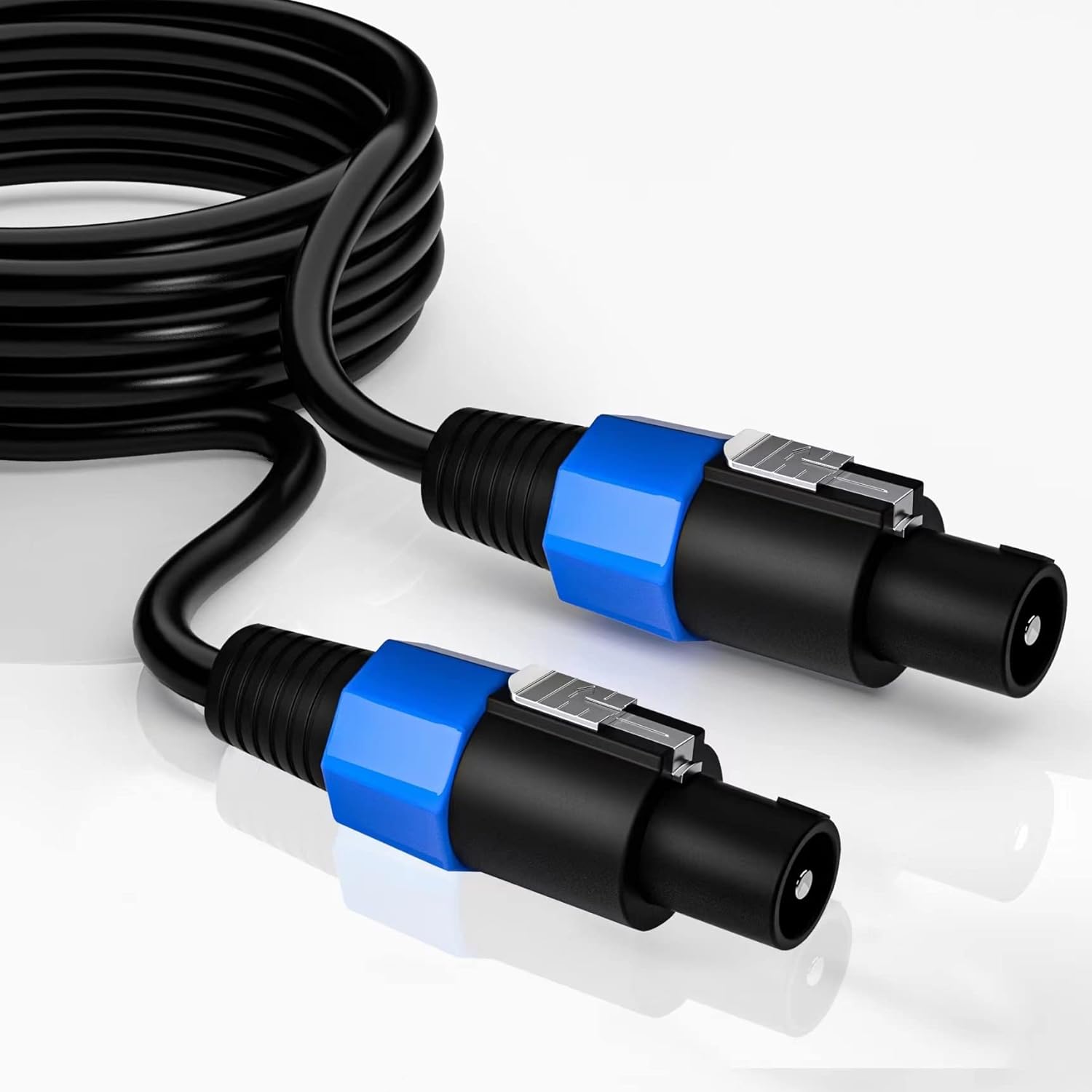 2-Pack 100 Feet Audio Speakon to Speakon Cable, Professional 12AWG Guage Wire Audio Speaker Cable with Twist Lock