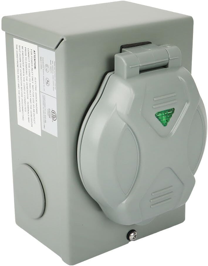 125/250V 50 Amp Generator Power Inlet Box SS2-50P 3 Prong Power Inlet Box