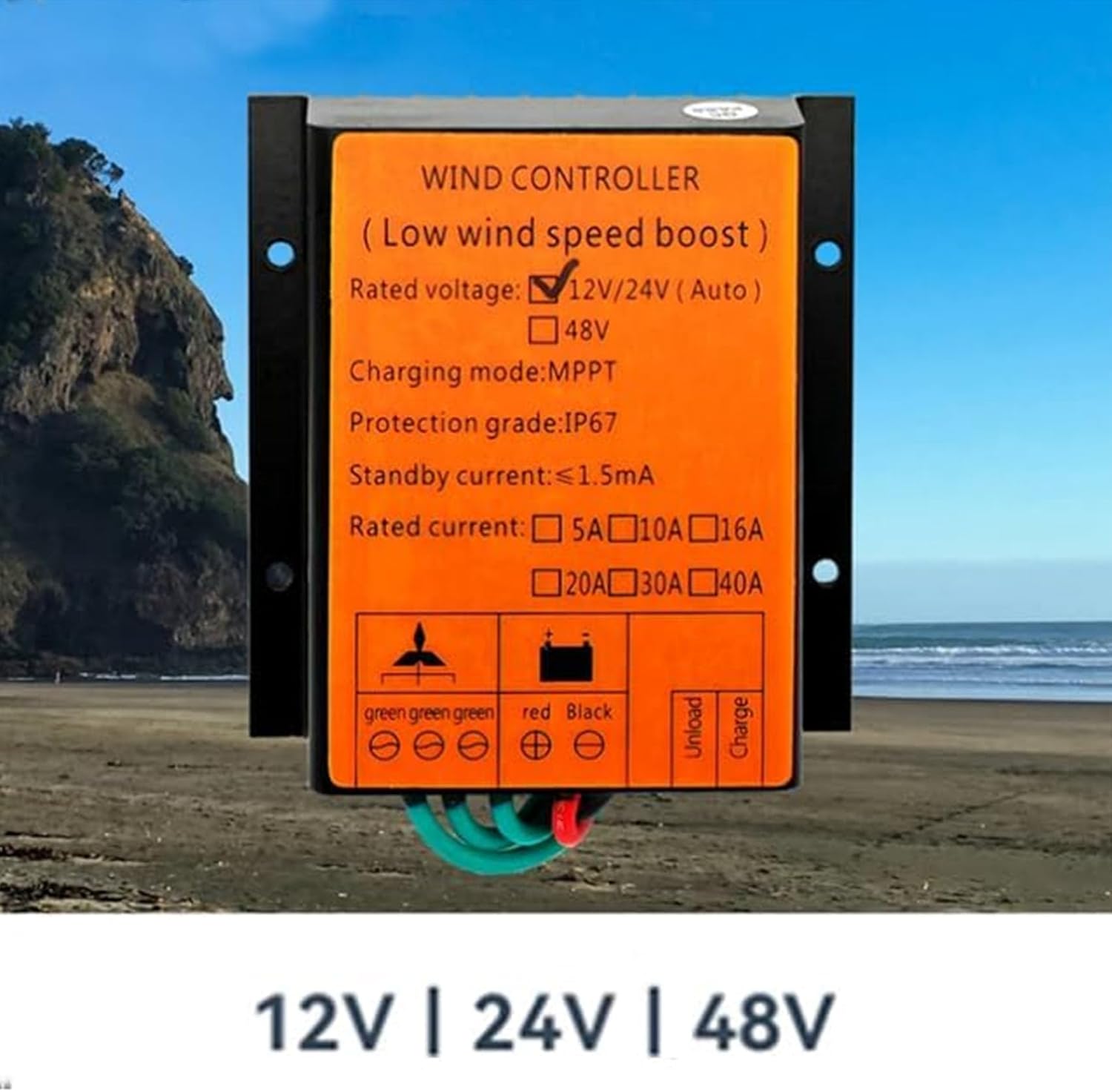 12V 24V 48V 8000W MPPT Wind Turbine Battery Charge Controller 20A Waterproof Wind Charge Controller for Wind Power Generation System,48v