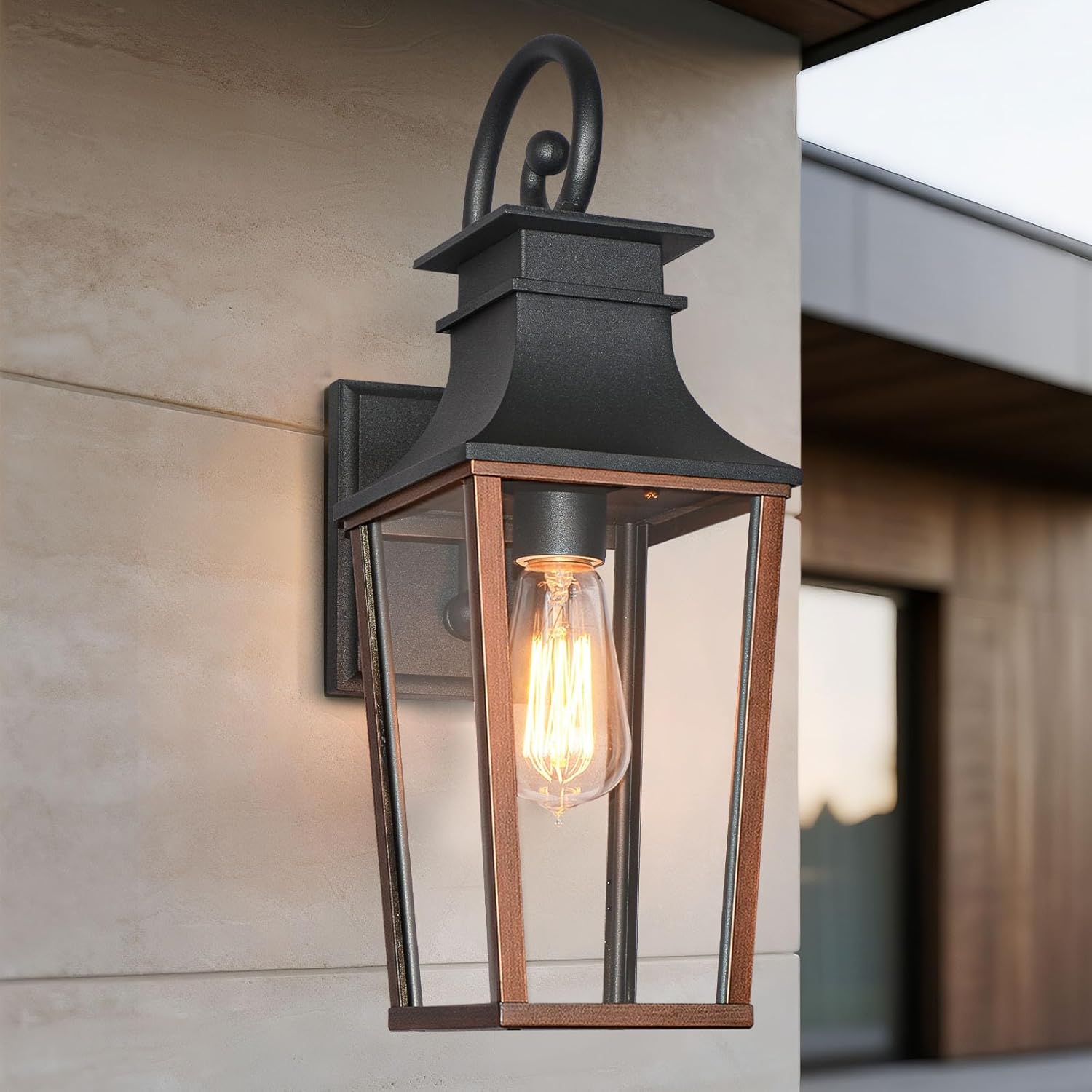 ALVIME Outdoor Sconce Lights, 19 Inch Aged Copper Large Exterior Lighting Fixtures, Waterproof Outside Light for House, Entryway, Front Door, Porch, Garage, E26 Base&High Strength Clear Glass