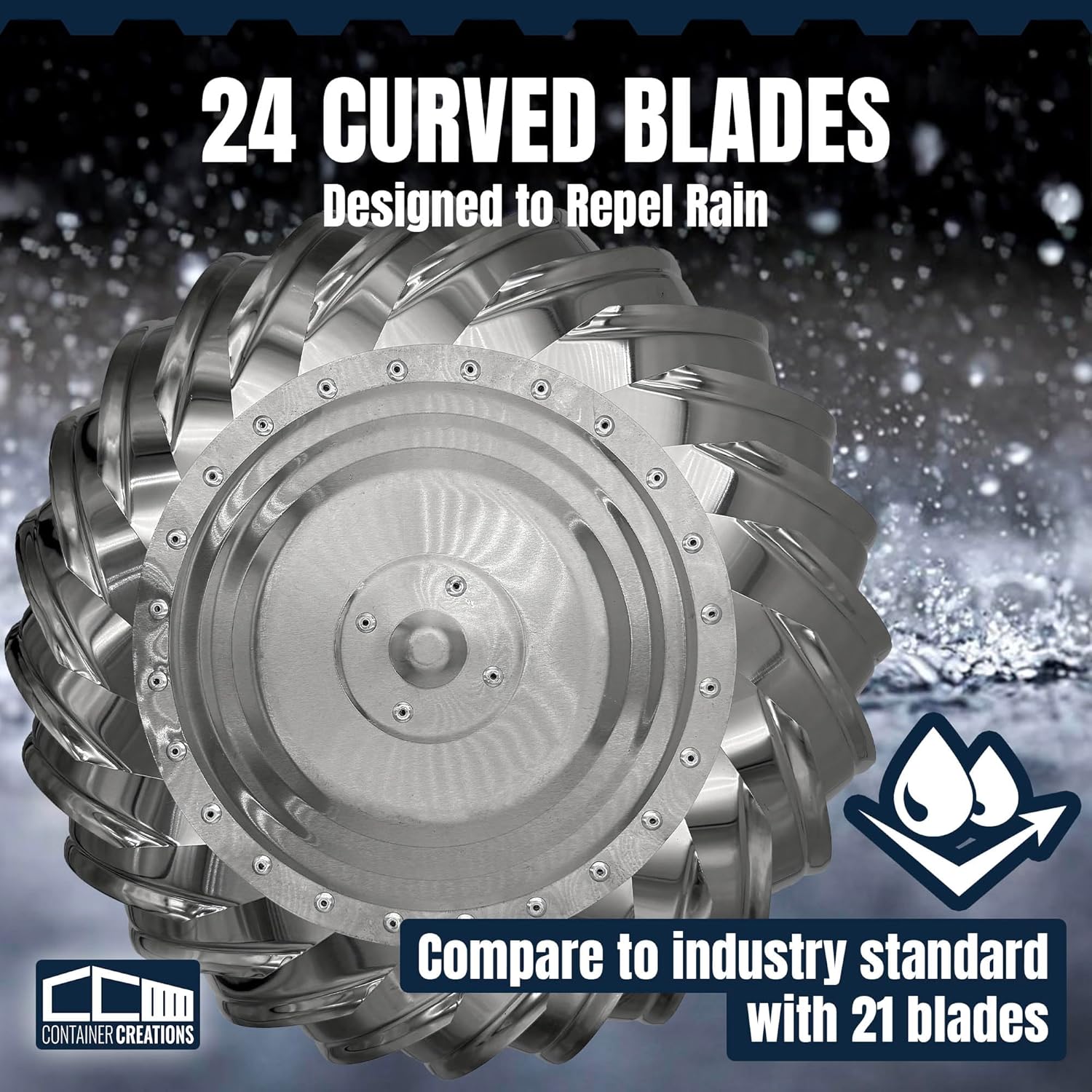 AdaptAIR Wind Turbine for Shipping Containers - Designed for Conex Container, Shipping Container House Ventilation - Features a Durable Whirlybird Roof Turbine for Ventilation by Container Creations