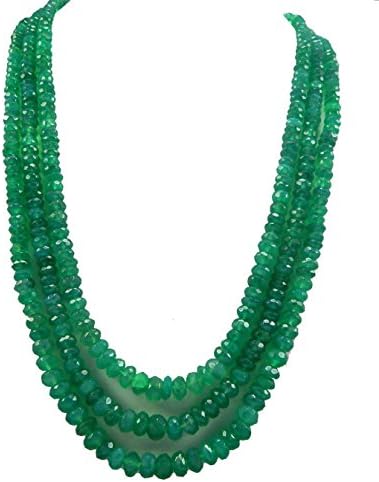 3 Strands Green Onyx Beads 18.5 inch 5-8mm Rondelle Beads Emerald Alternative Faceted Green Beads Gemstone