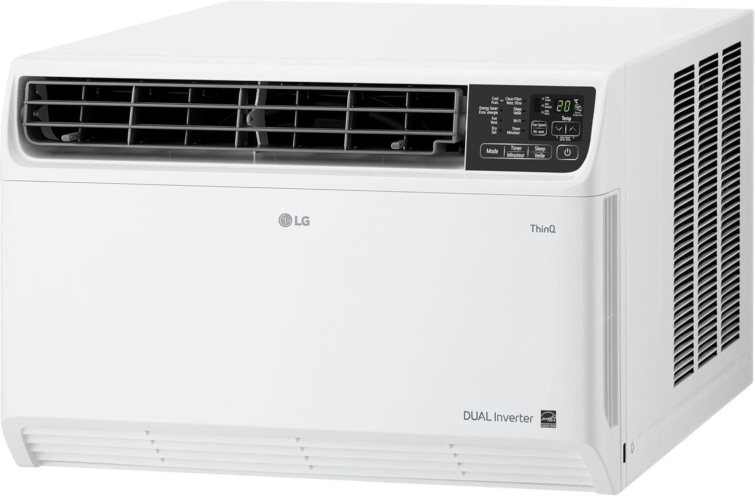LG 14,000 BTU DUAL Inverter Smart Window Air Conditioner, 115V, Cools 800 Sq. Ft. for Bedroom, Living Room, Apartment, Quiet Operation, ENERGY STAR®, works with LG ThinQ, Amazon Alexa and Hey Google