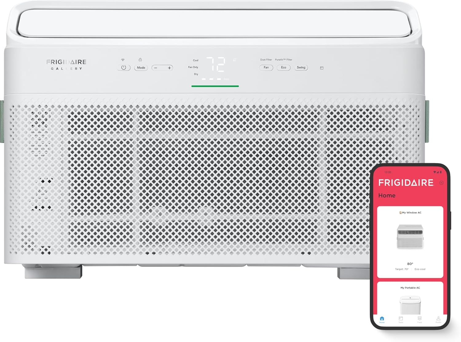 Frigidaire Gallery 8,000 BTU Smart Inverter Window Air Conditioner with Wi-Fi, Energy Star Most Efficient Certification & Indoor Air Quality Monitoring, Cools Up to 350 Sq. Ft., Ultra Quiet, White