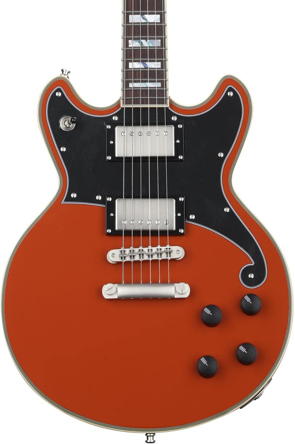 D'Angelico 6 String Solid-Body Electric Guitar, Right, Rust (DADBRIRUSSNS)