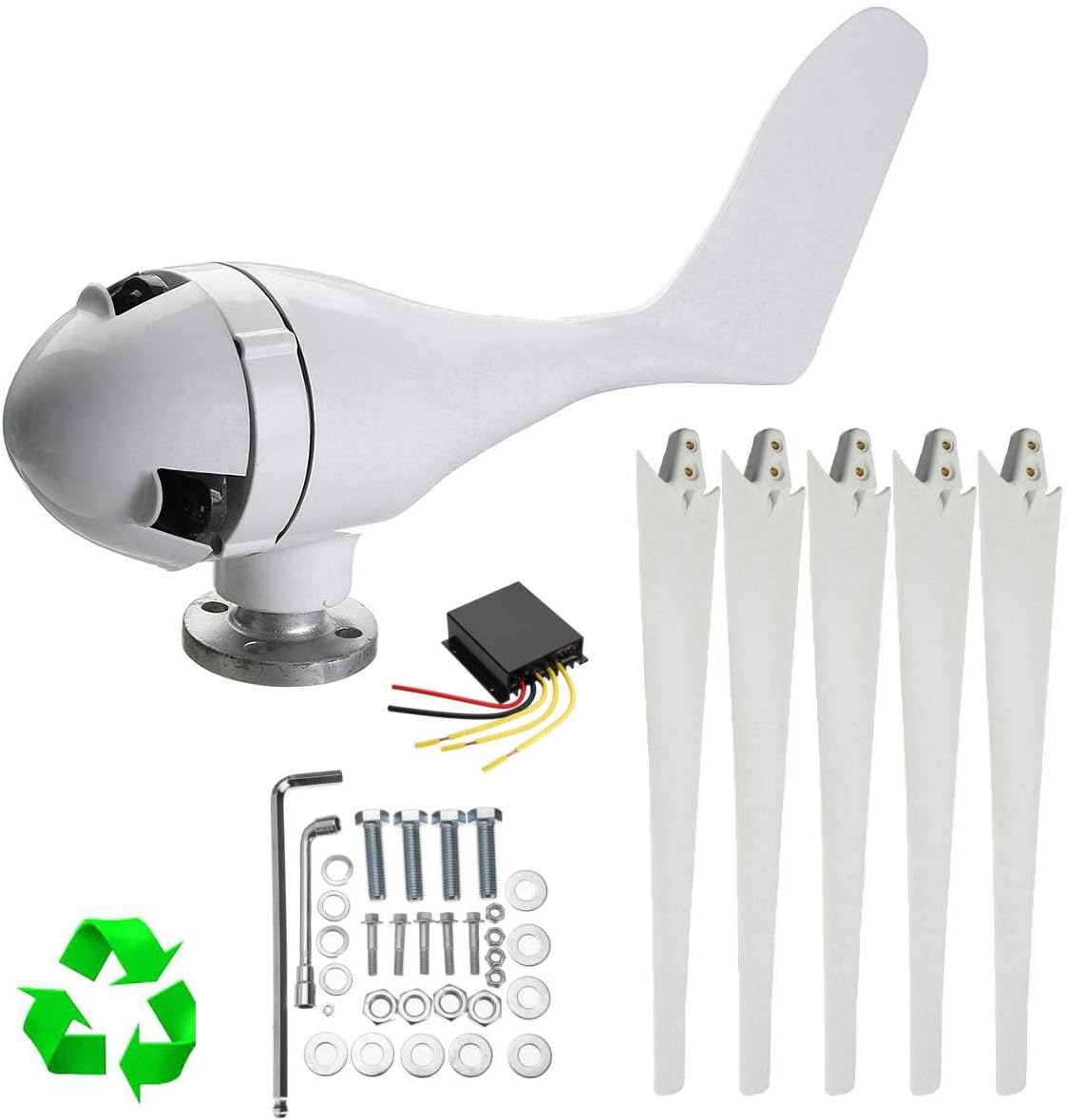 9000W 12V/24V/48V 5 Blade Wind Turbines Generator Efficient Wind Turbines Horizontal Home Power Windmill Energy Turbines Charge,24v