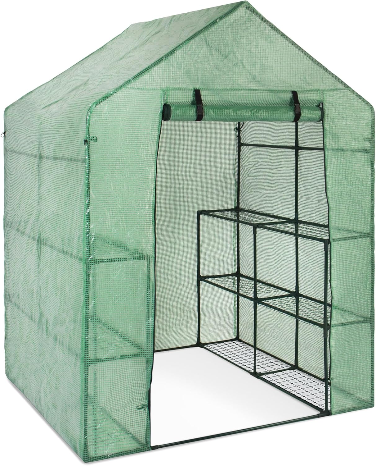 Best Choice Products 3-Tier 12-Shelf Portable 57.5x56x76-inch Outdoor Mini Garden Walk-in Greenhouse, Green