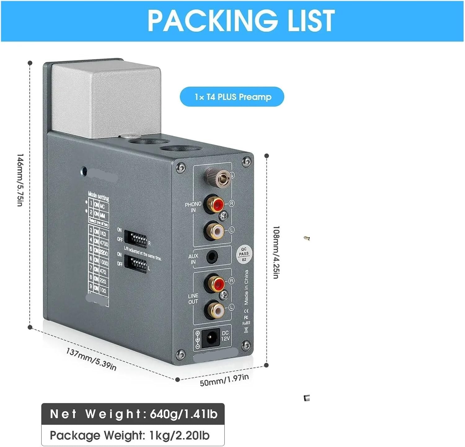 5654 Tube Phono Preamplifier Stereo Audio Preamplifier