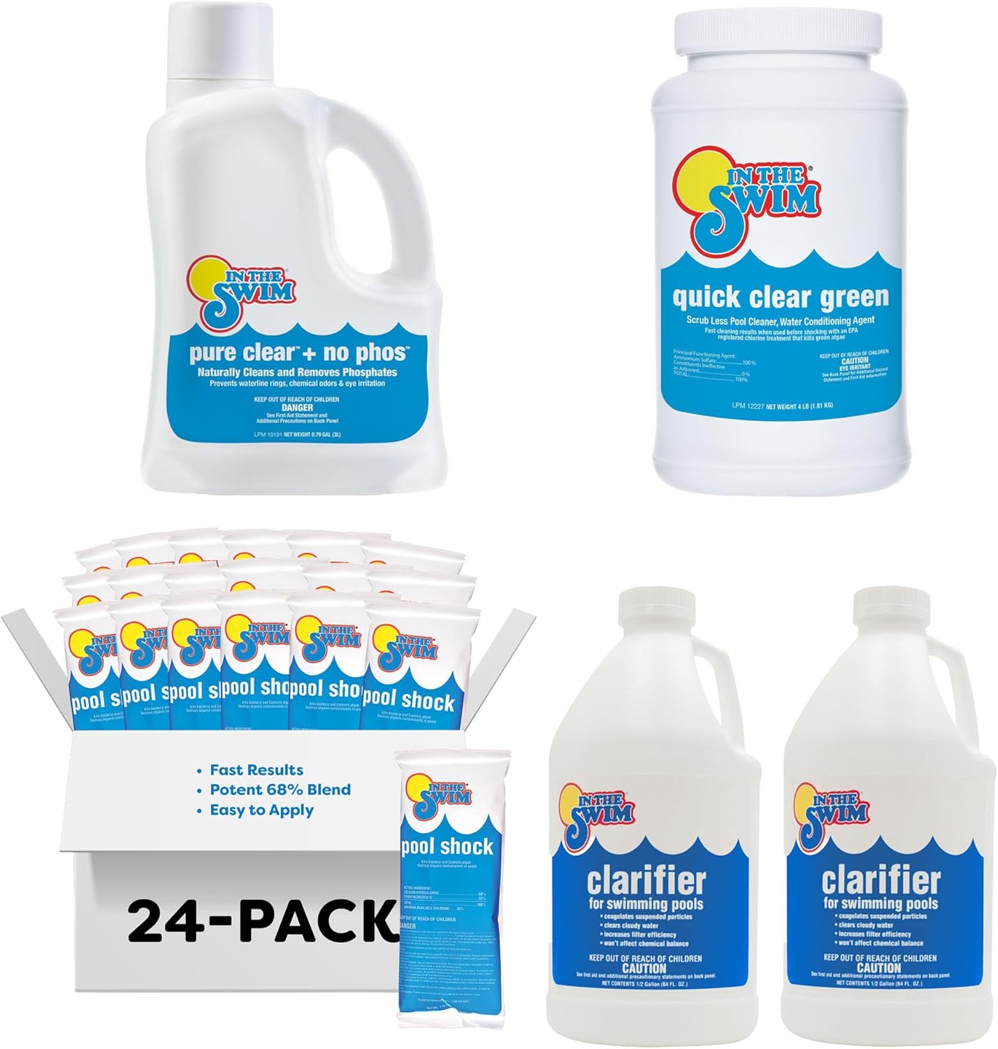 In The Swim Green to Clean Recovery Kit - Removes Algae for Clear Water, Weekly Sparkle - Plus