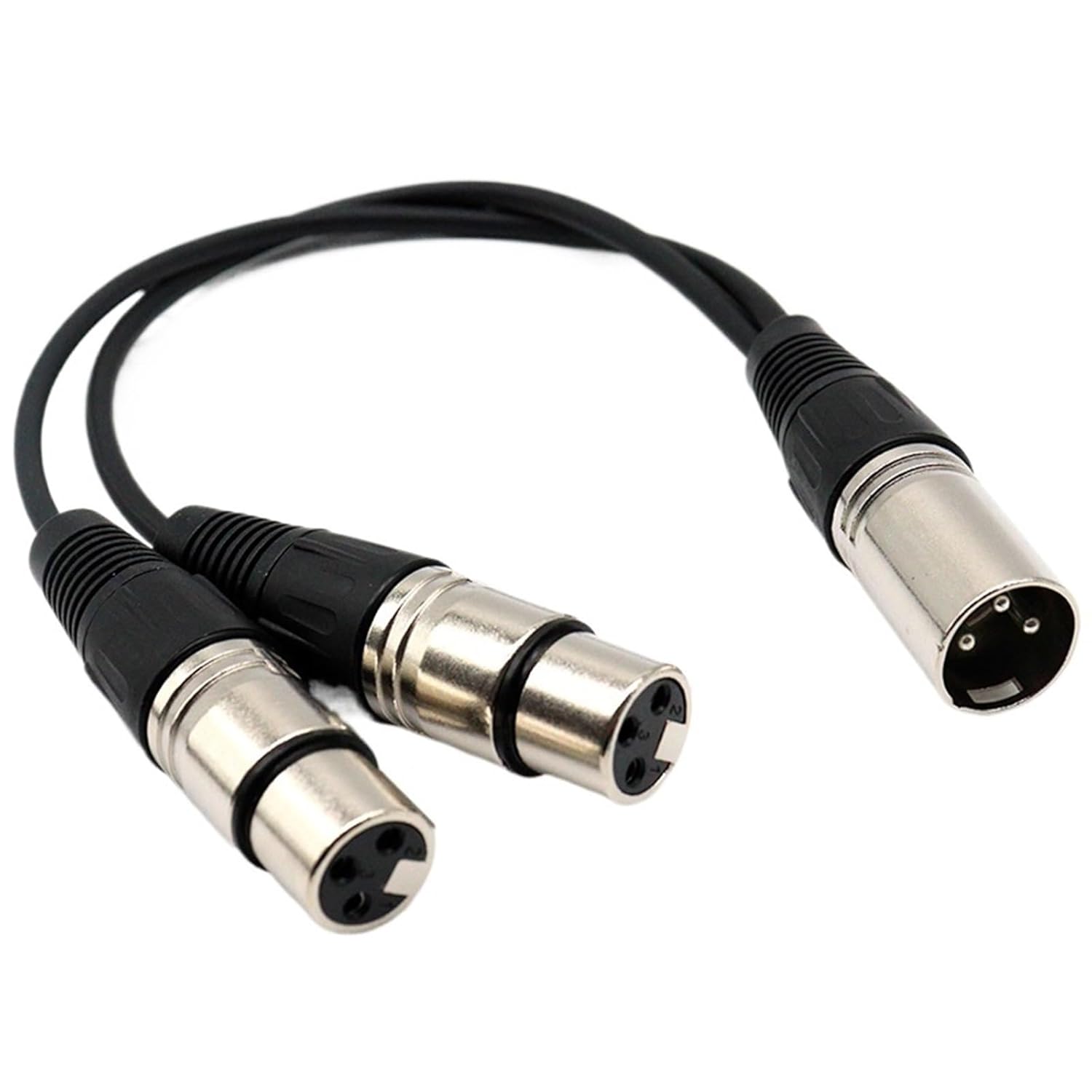 XLR Y Splitter Cable 3Pin Female to Dual Male Adapter Cord for Microphone Mixer Audio Studio DJ 1m 2m 3m 5m 10m 15m(1 Male to 2 Female,15 Meters)