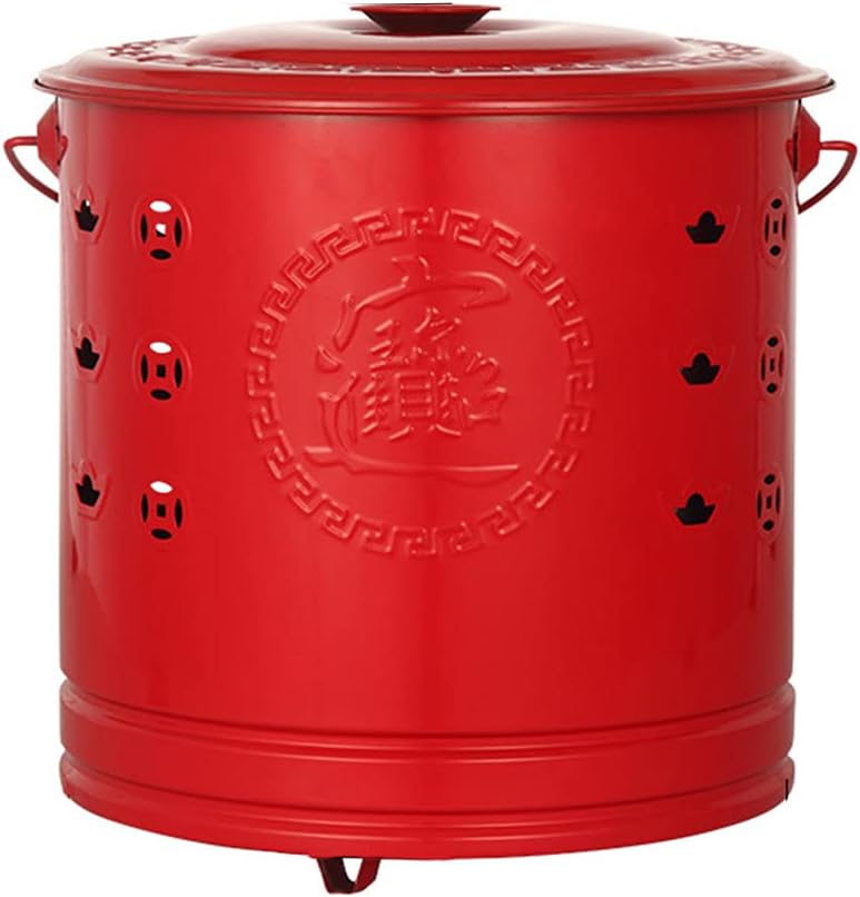 JNYB Incinerator Garden Bins Small Fire Bin Galvanised Outdoor Fire Pit Stainless Steel Portable Fire Pits for Wood Burning Backyard Bonfire,26.5x30cm