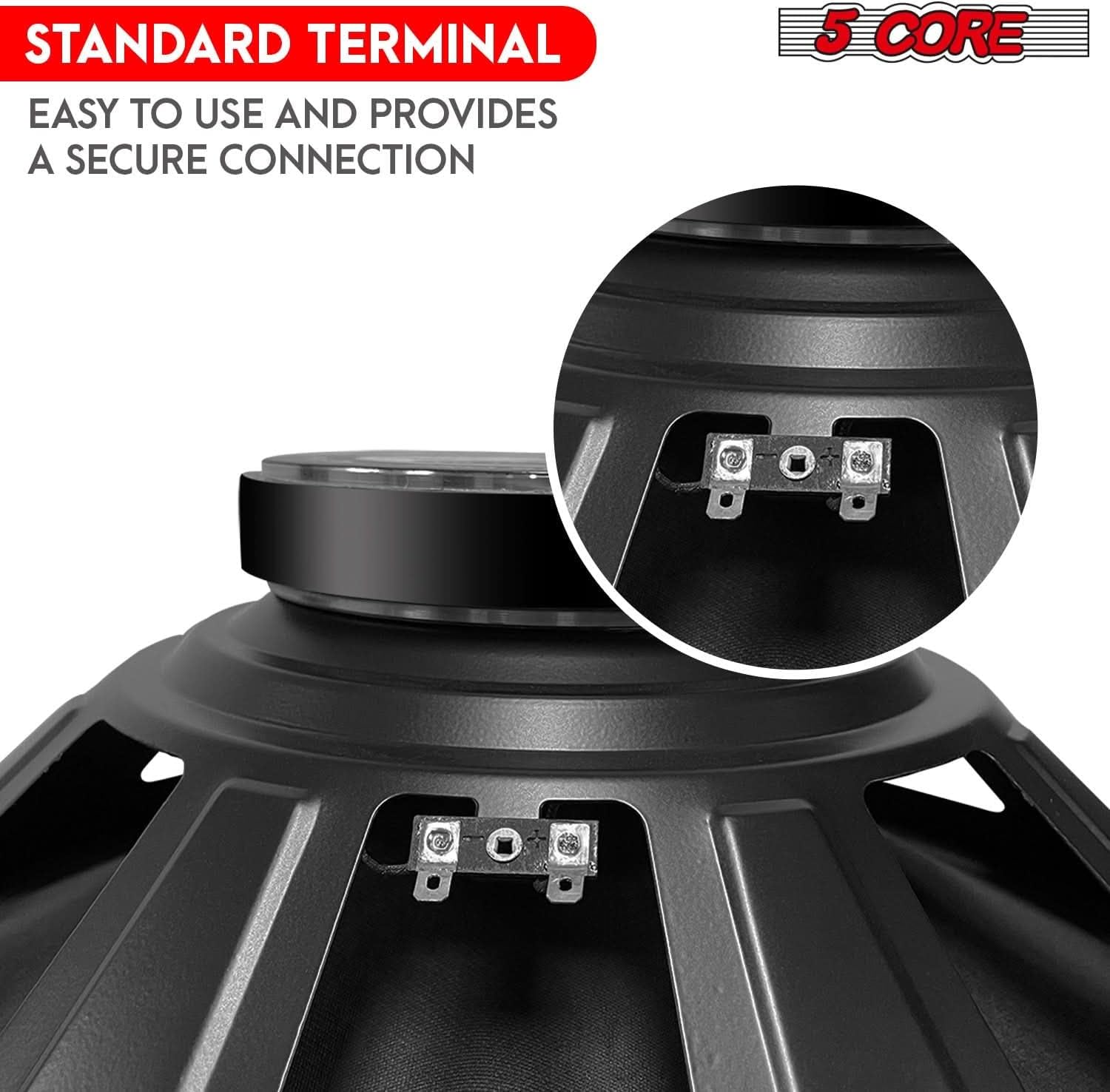 5 CORE 15 Inch Subwoofer Speaker Pair 2000W Full Range PA DJ Audio Sub Woofer Speakers 8 Ohm Deep Bass Replacement Component Subwoofers for Pro Audio Use - FR 15 140 MS 2PCS