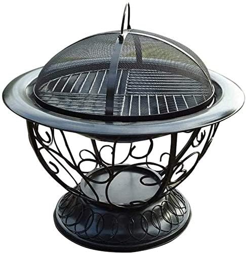 Fire Pits Outdoor Wood Burning Large Bonfire Wood Burning Patio Coal Grill Firepit for Outside Grill Charcoal Smokeless Grill with Spark Screen Poker with Cover BBQ Cooking for Outside