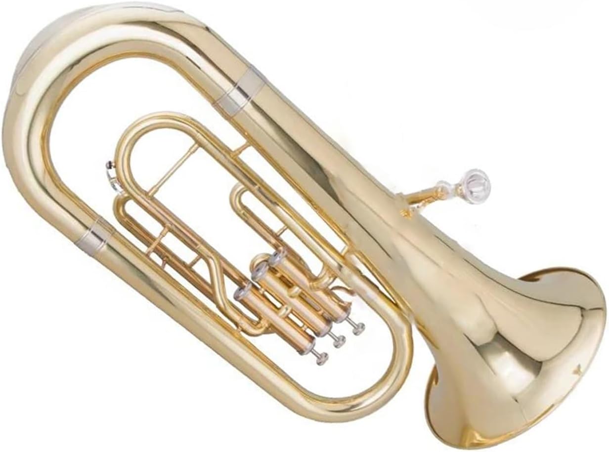Gold Lacquer Euphonium In Bb Key Suitable For Beginners Euphonium All-brass Instrument