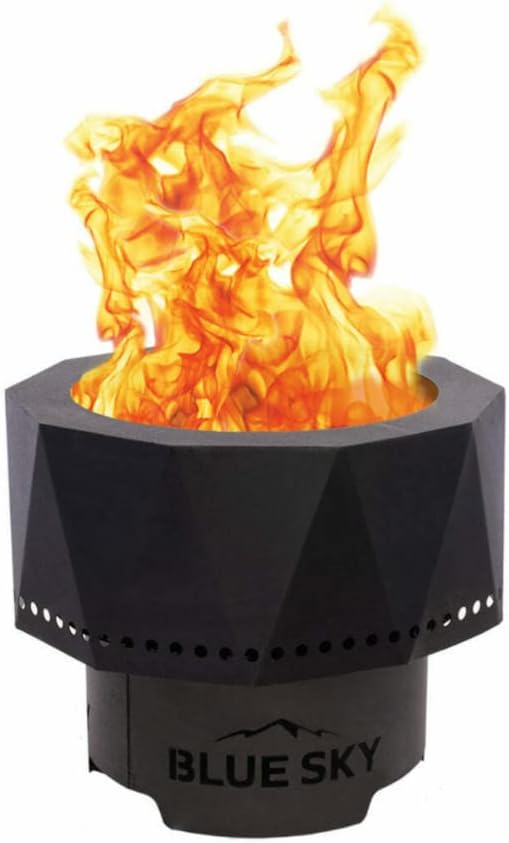 Blue Sky Outdoor Living Ridge Portable Fire Pit, Portable Smokeless Fire Pit with Carrying Bag, Black