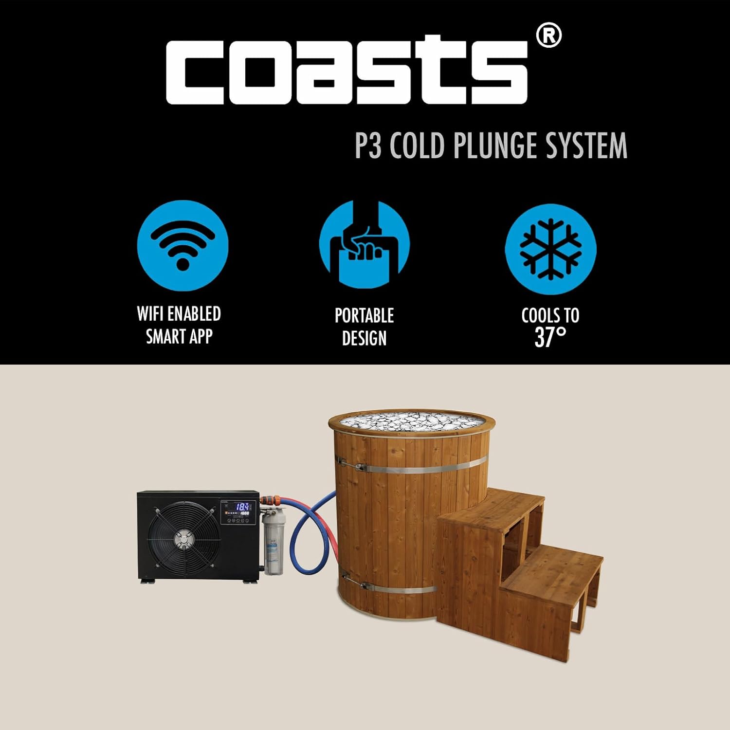 110V Ice Bath Cold Plunge Cooling and Heating Chiller WiFi UV for Ice Hot Bathtub Pod Cold Plunge System Cold Hot Water Immersion Therapy Tub Hot Ice Bucket for