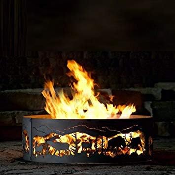 P&D Metal Works Fighting Elk Fire Ring Size: Medium