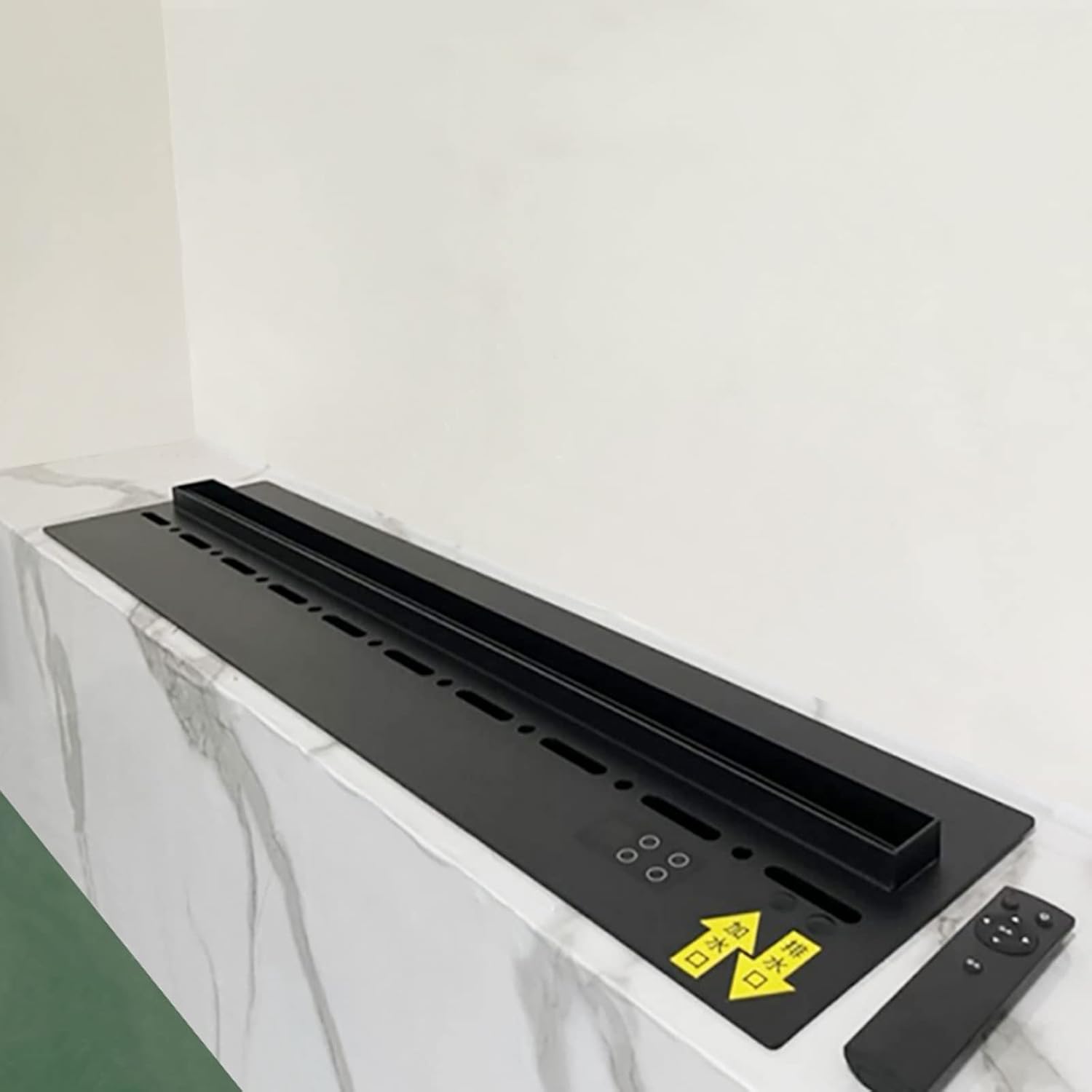 3D Water Vapor Fireplace with Humidifier Flame Wall Mounted Electric Fireplace Lifelike Flame Effect Fireplace with Remote Metal Panel Low Noise Power-Off Protection(100cm)