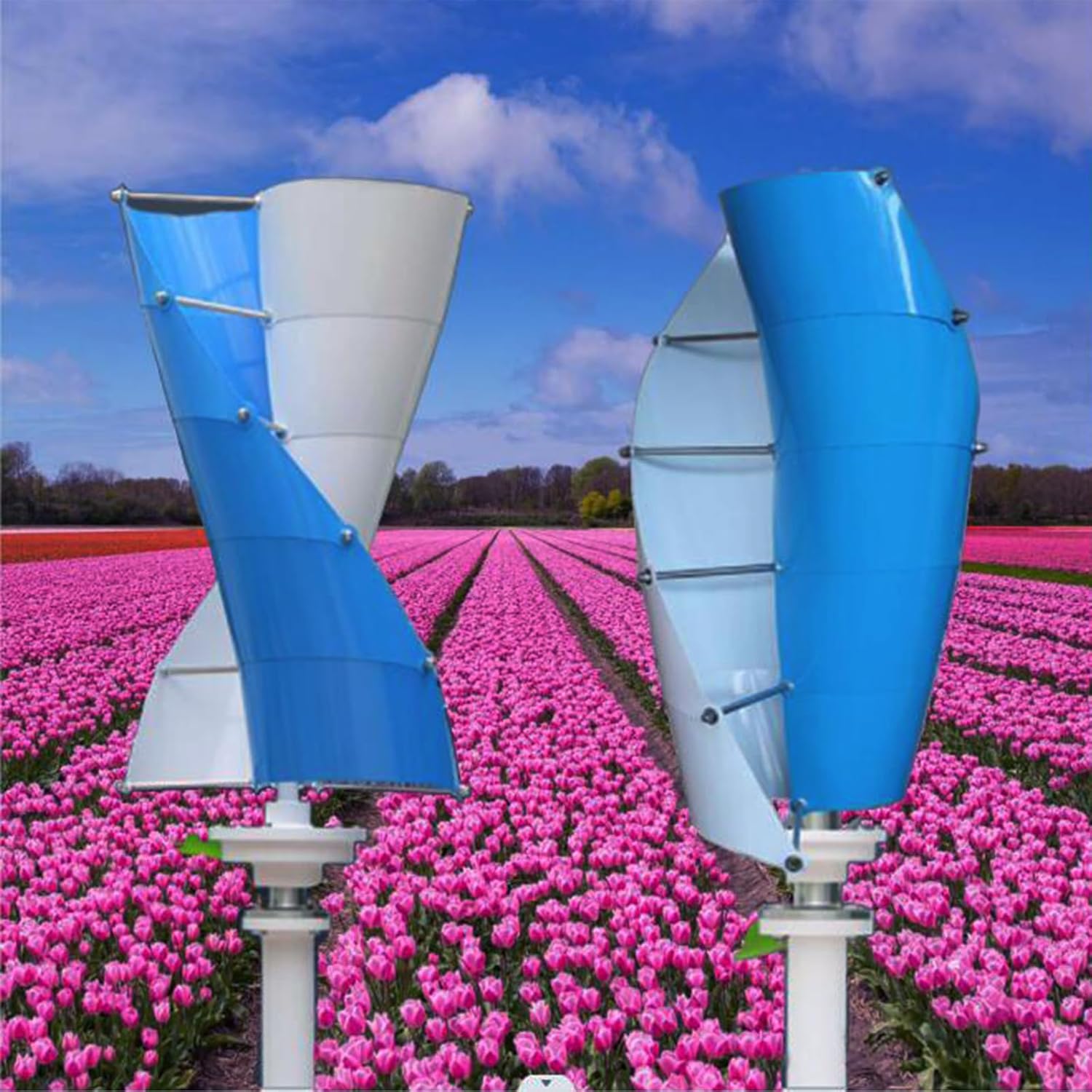 5000W 2 Blades Low Noise 12V/24V 48V 220V Generator Windmill Generate Turbin, Vertical Axis Wind Turbine, Complete Set for Family with Controller