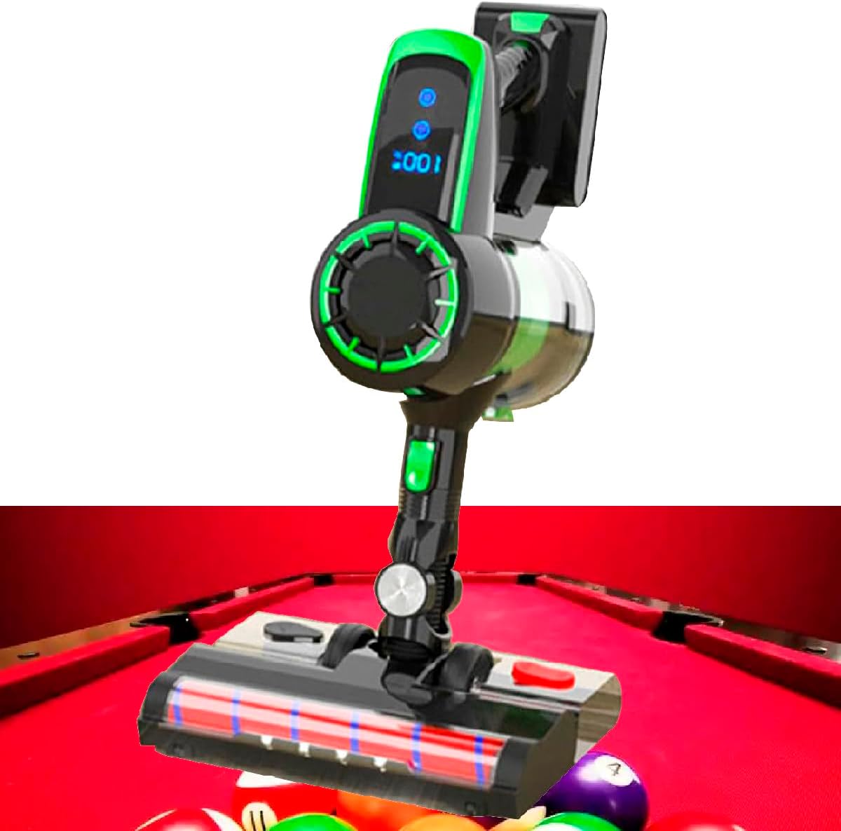 240W Billiard Pool Table Cloth Brush Cleaner, Cordless 22kpa Pool Table Cloth Vacuum Cleaner, with 2rd Gear, for Billiard Snooker Table,Green