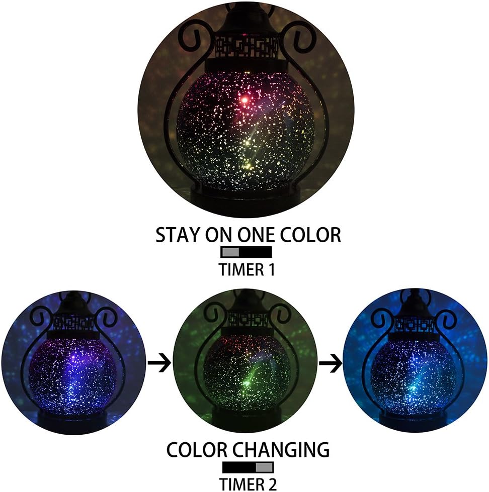 TERESA'S COLLECTIONS 2 Pack Hummingbird Flame and Hot Air Balloon Hanging Solar Lantern for Garden Decor& Lanterns Decorative Indoor Color Changing, Hanging Ramadan Lantern Decor（2 Items Buddle）