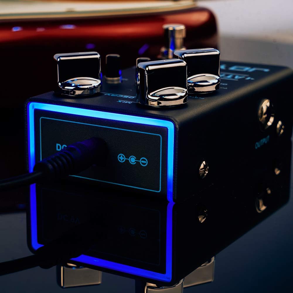 JOYO Atmosphere Digital Reverb Effect Pedal R-14 Bundle with Mono 6.35mm Guitar Pedal Amplifier Instrument Cable 15 Feet CM-12