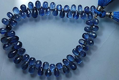 131 Cts, 8'' Strand, AAA Quality Super Finest Natural Kyanite Faceted Tear Drops Large Size 8-10 mm