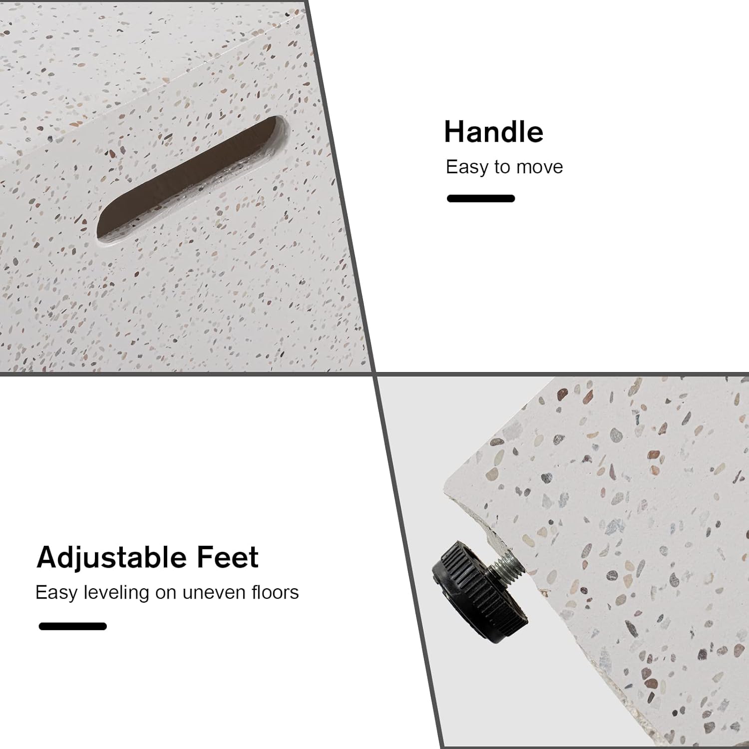 HOMPUS Propane Tank Cover Table 16 inch for Fire Table, 20lb Gallon Gas Tank Cover, Hideaway Concrete Grill Tank Table, MgO Tank Storage Box, Outdoor Side Table for Fire Pit, Patio, Terrazzo Colorful