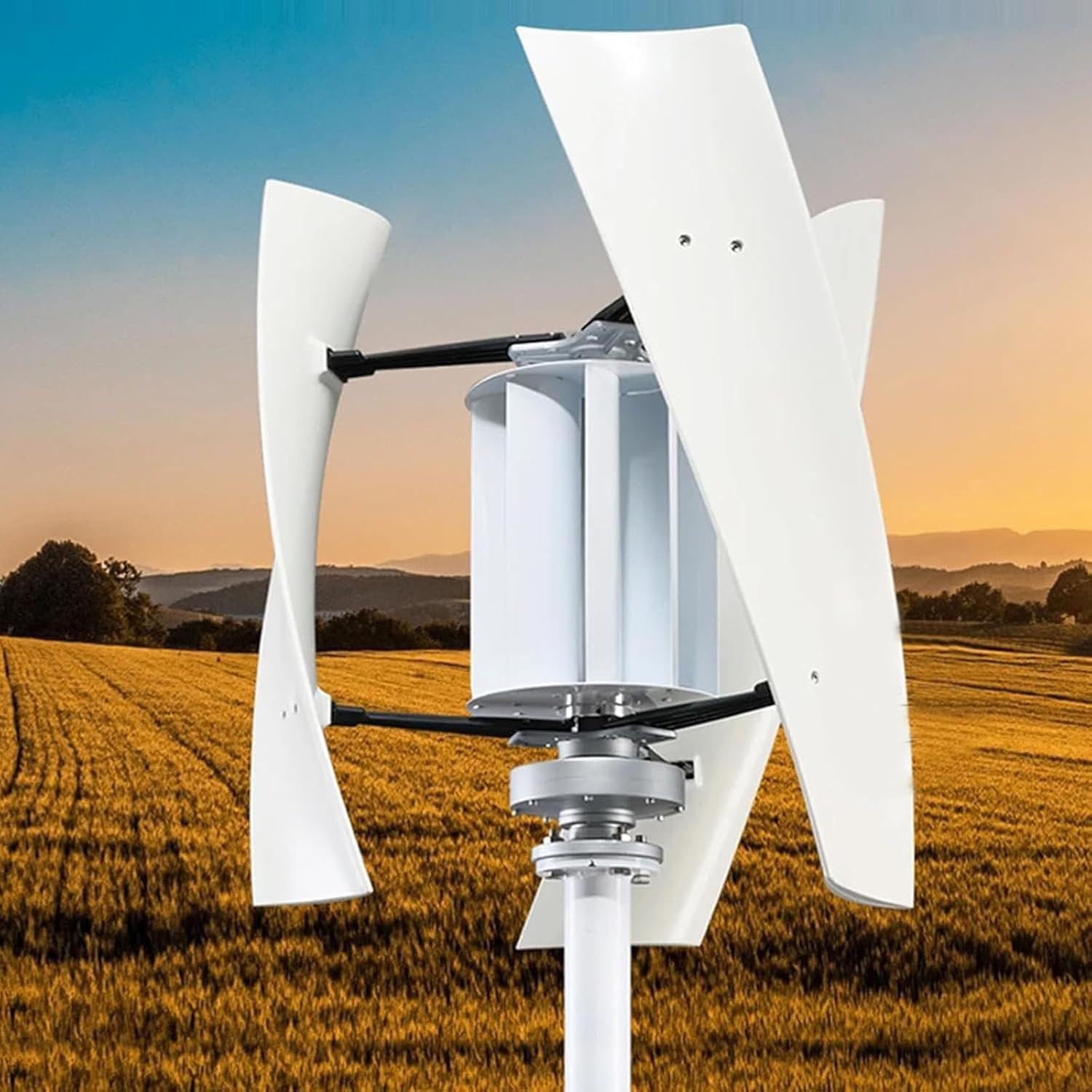 5000W Vertical Wind Turbine Generator Kit - 3-Blade Maglev Design, 3-Phase Power for Outdoor Lighting, Complete with 24V Controller & Eco-Friendly Renewable Energy Solution