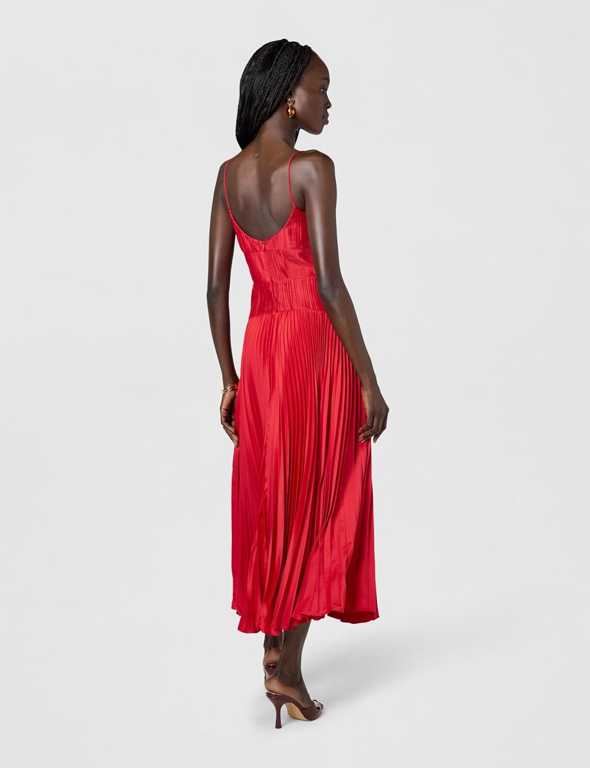 Amur Womens Cherry Drop Waist Midi Dress