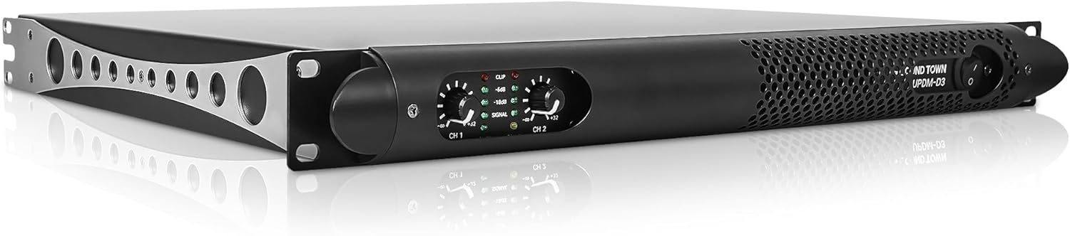 Sound Town Lightweight 1U 2-Channel PA/DJ Power Amplifier, 2 x 1150W at 4-Ohm for Installation, Conference (UPDM-D3)