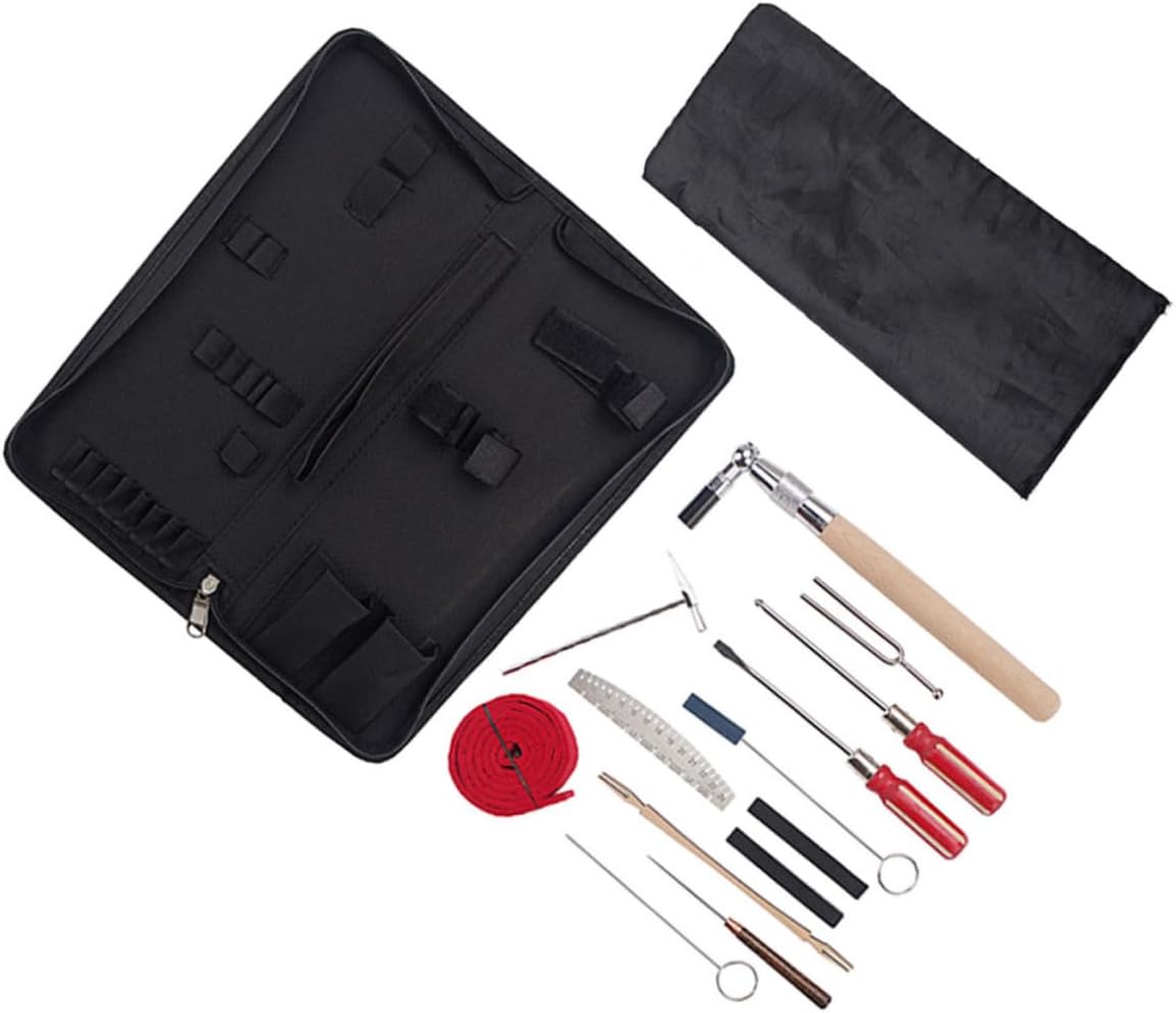 1set Professional Piano Tuning Tool Kit Mutes Tuning Lever and Hammer Essential Piano Accessories for Musicians and Tuners