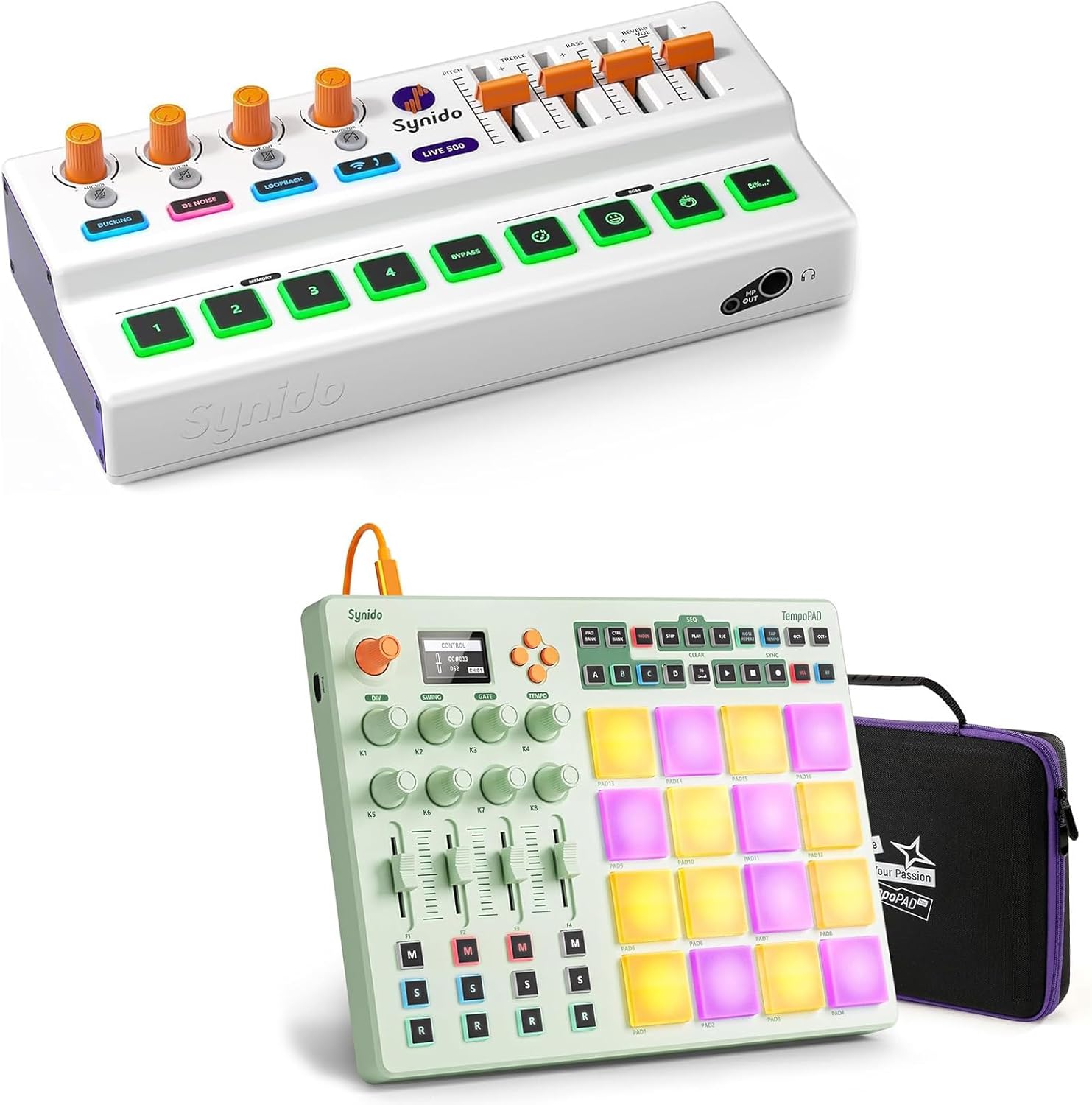 Synido Wireless Audio Interface Live Sound Card and Wireless MIDI Pad Controller