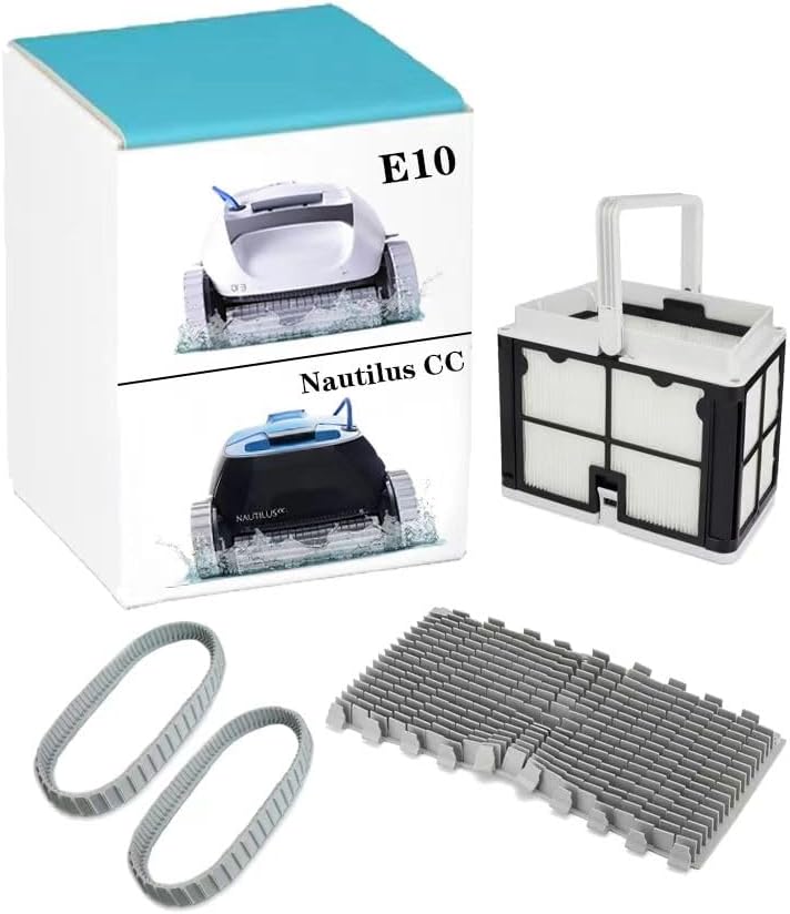 Robotic Cleaner Accessories Kit - Compatible with Dolphin E10,Dolphin Nautilus cc,Includes Roller Brush, Tire Belt & Filter Basket