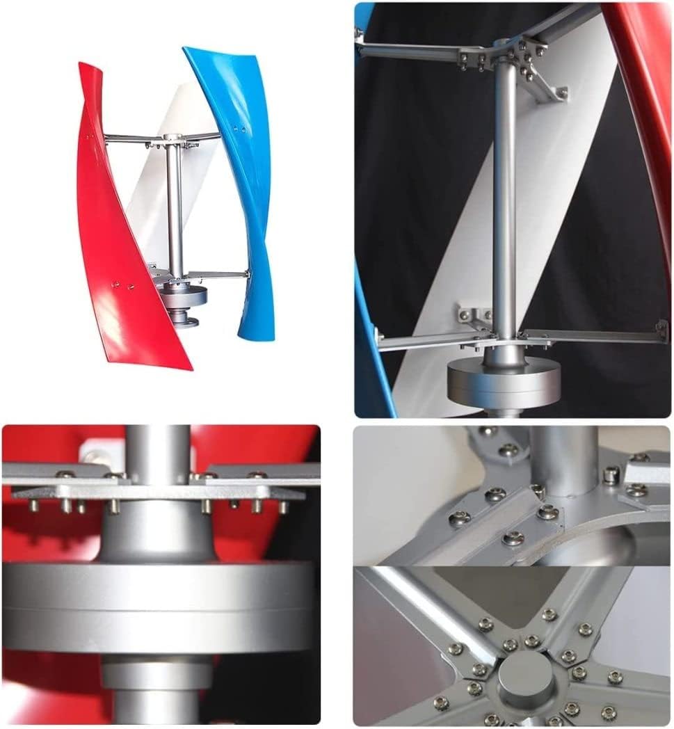 LiuSj JUnSt Wind Turbine Generator Kit, 4000W Wind Power Turbine Generator Maglev Generator Vertical Wind Generator Low Noise Waterproof with 3 Blade and Controller,48v