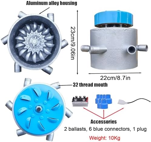 3KW High Power 6-Tube Hydroelectric Generator, Portable Water Turbine for Home Use, 110V-230V Off-Grid Power Solution, Ideal for Lighting and Renewable Energy.