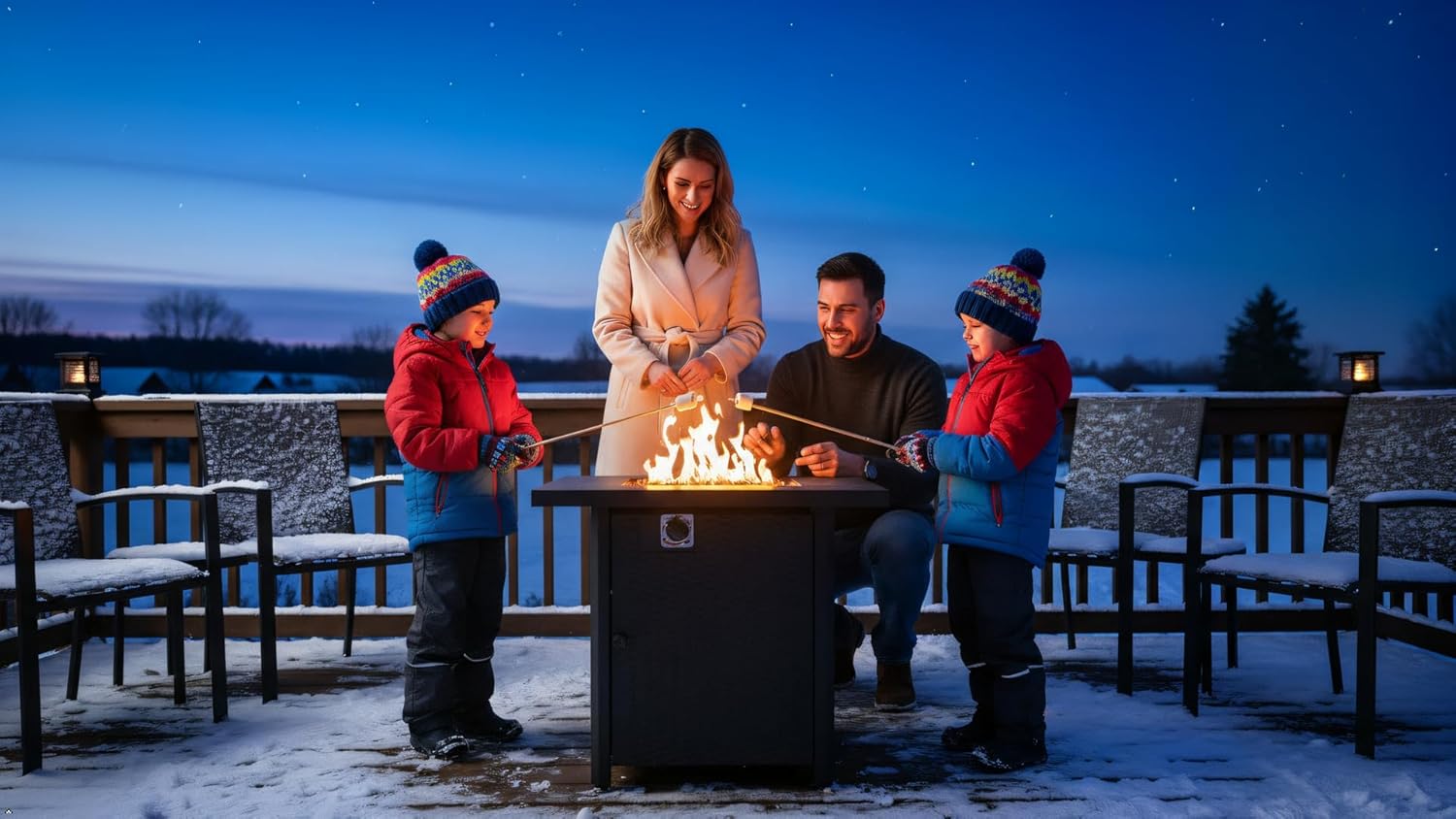 BTExpert 28 Inch Propane Fire Pit Table, 50,000 BTU CSA-Listed Outdoor Gas Fire Pit Table Steel Fire Pit with Lid, 2-in-1 Table for Patio, Deck, Garden, or Backyard Gatherings with Lava Rocks, Black