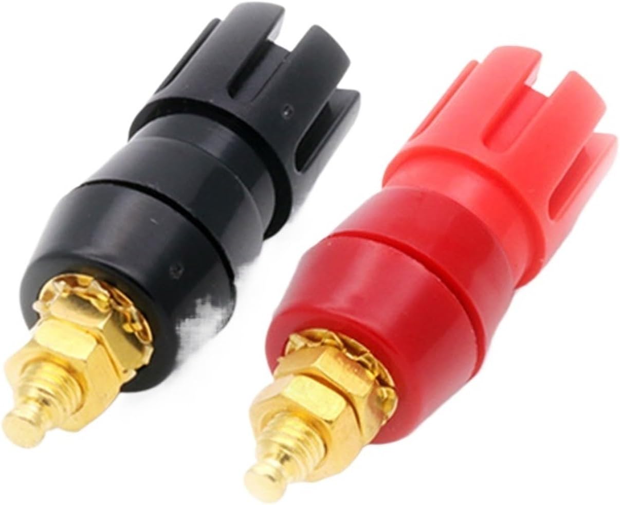 20pcs Gold Plated Copper Adaptor Large Current Amplifier Audio Terminal 4mm Banana Socket Brass Binding Post Connector