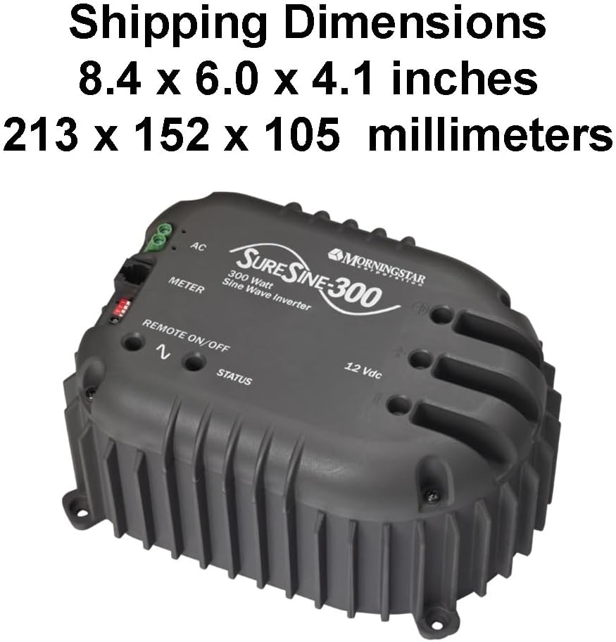 Morningstar SureSine Classic 300W Pure Sine Wave Inverter (SI-300-220V) - DC to AC Converter, 12VDC, 220VAC, 50Hz - for Residential, Mobile, and Industrial Solar/Non-Solar Systems