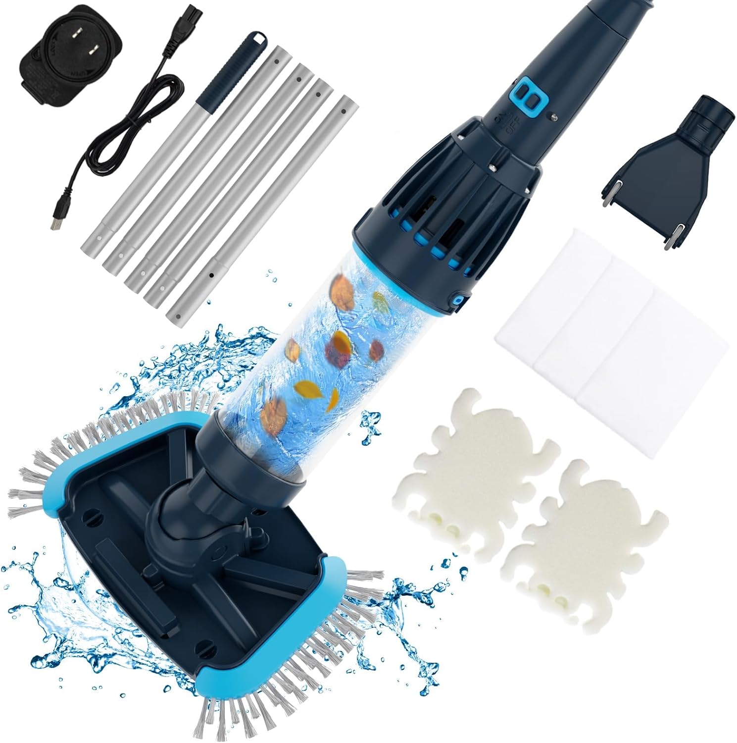 2025 Upgraded Large Capacity Rechargeable Cordless Above Ground Pool Cleaner,Portable Handheld Vacuum, Magnetic Drive Design, Powerful Suction, High Efficiency for Pools, Hot Tubs, Spas