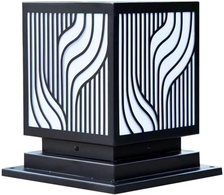 E27 Base Post Lamp Garden Wall Landscape Lighting Fixtures LED Outdoor Waterproof Villa Floor Light Vintage Exterior Post Lantern Retro Post Cap Light for Garden Courtyard Patio Porch Railing