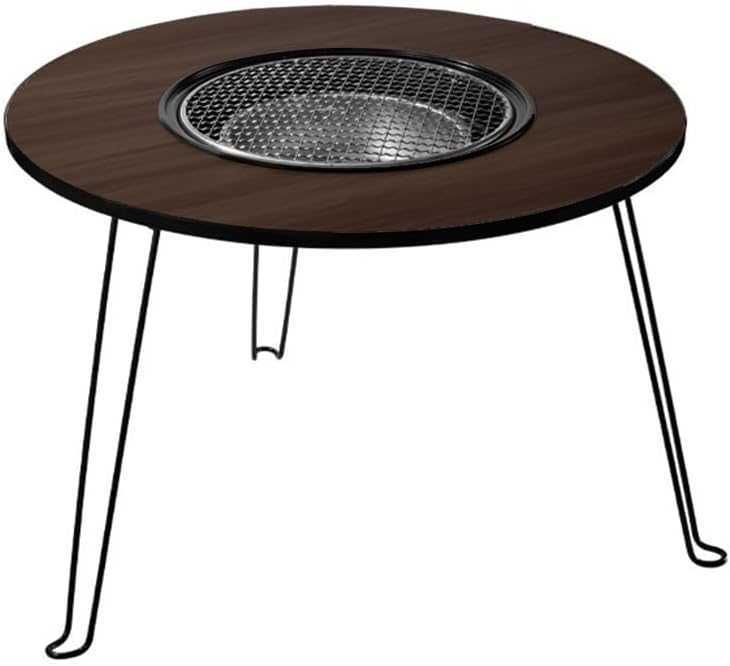 Foldable Portable Barbecue Table Round Fire Pit Table for Outdoor Gatherings