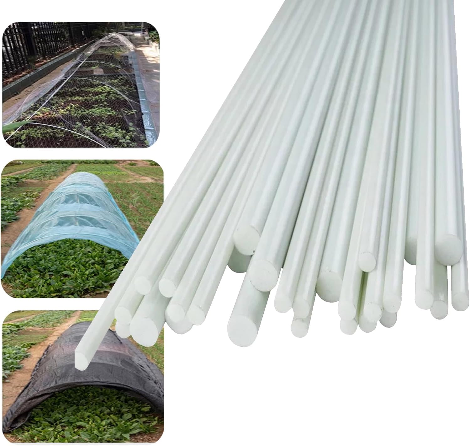 20pcs Greenhouse Hoops, Garden Hoops for Raised Beds, Rust-Free Fiberglass Plant Supports Hoops for Greenhouse(Size:8mmX2.5m(8.2ft))