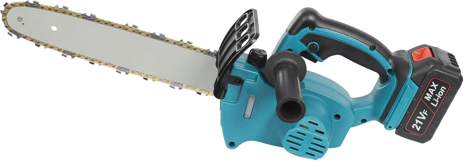 Cordless Electric Chainsaw, 21 V 8 Inch Handheld Rechargeable Chain Saw, Battery Powered Electric Chainsaw Kit for Wood Cutting Trimming Courtyard Garden, 2600mAh Battery & Charger Included