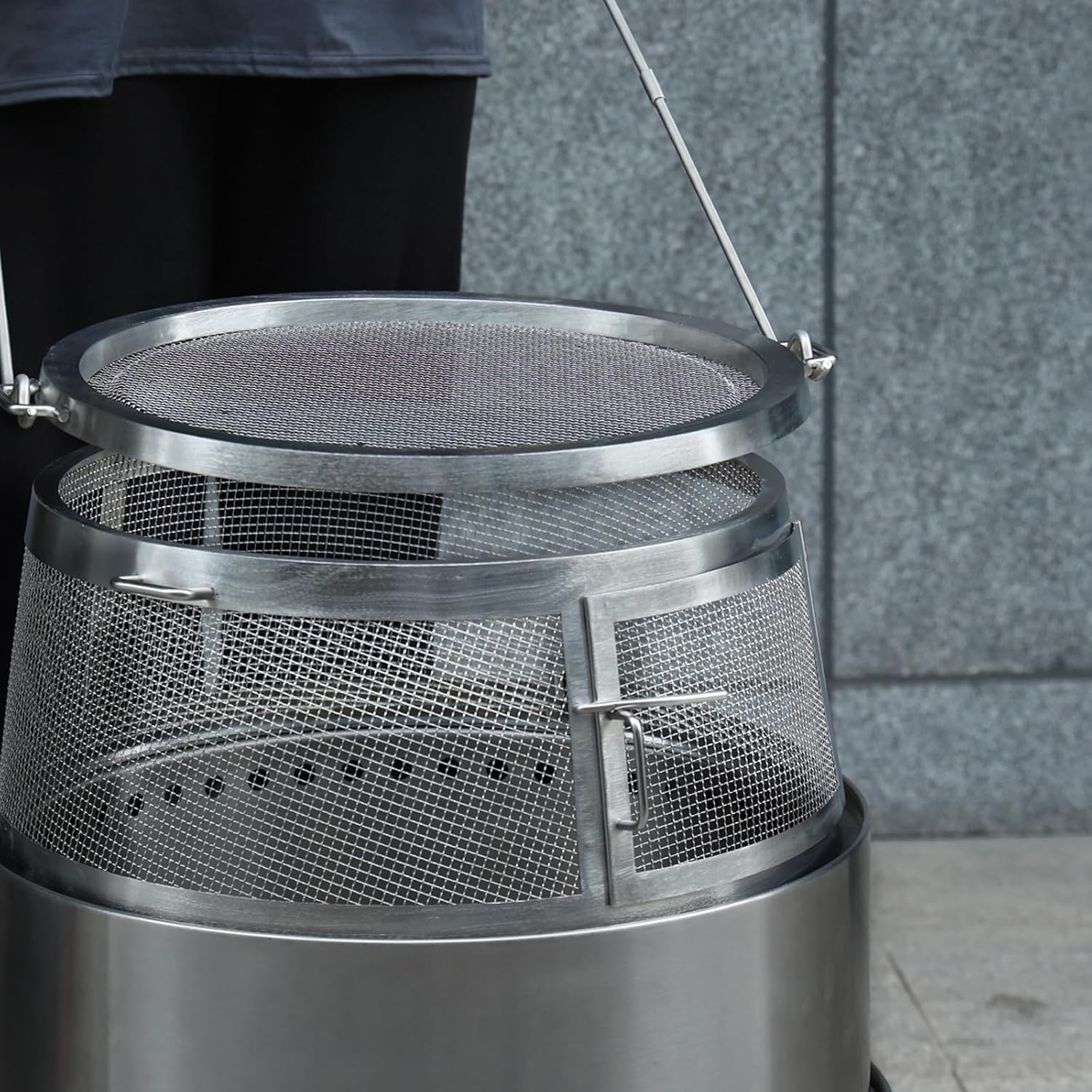 TURBRO Stainless Steel Shield, Fire Pit Spark Cover, Shield Screen with Sticks for Backyard, Camping and Outdoor Fire Pits, Accessory for 19 in. Fire Pit, Pluto R19