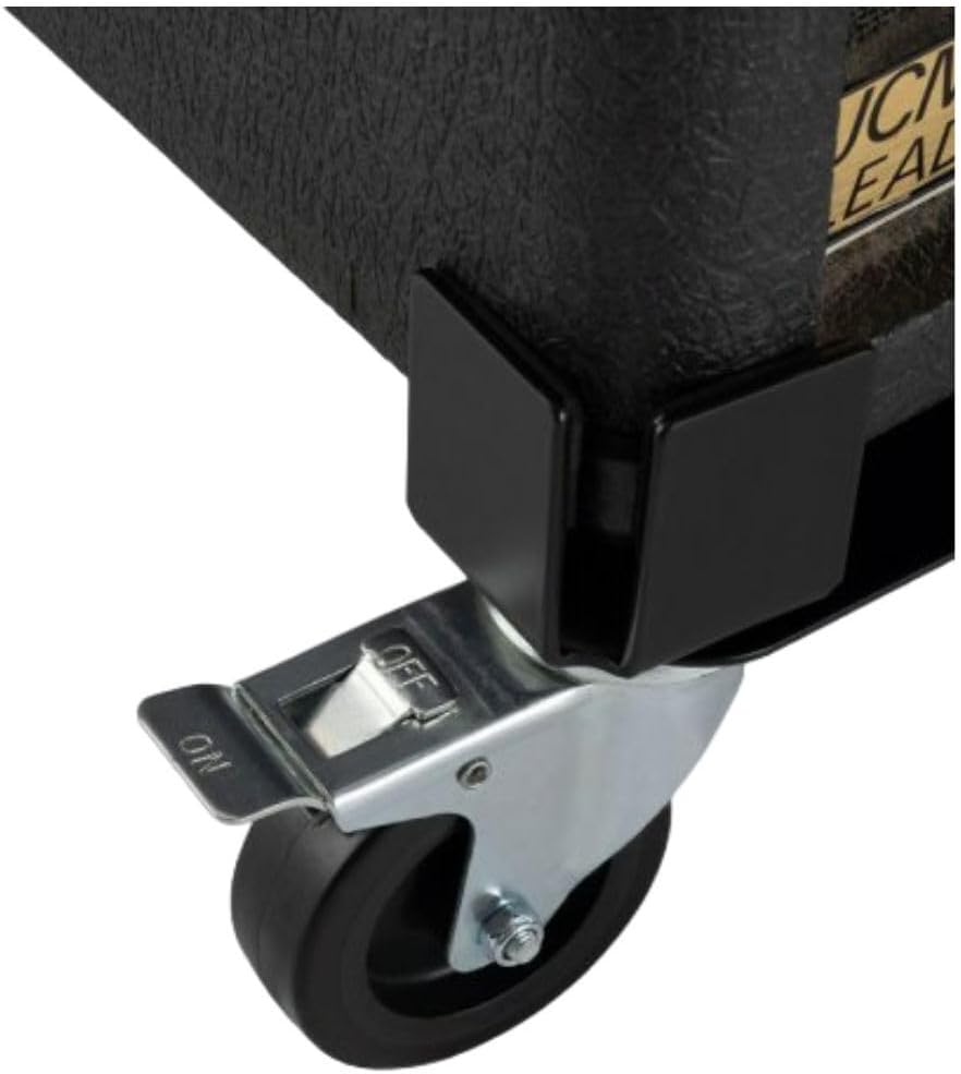 On-Stage AG5000 Amp Glider (Installation-Free Casters for Amplifiers, Rolling-Cart Attachment, Attachable Dolly, Amp Roller, Adjustable Length and Width, Solid Wheels, Heavy-Duty Steel, Black)