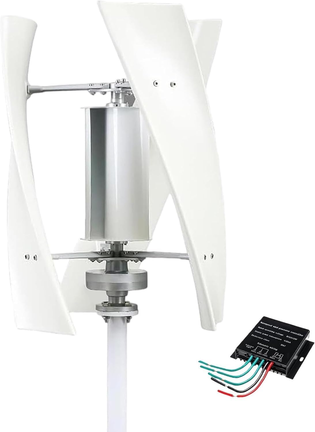 16000W Vertical Wind Turbine Generator, 12V/24V/48V/110V/220V Output, Aerodynamic 3-Blade Design, Auto Windward Adjustment, Perfect for Boats, Gazebos, Mobile Homes