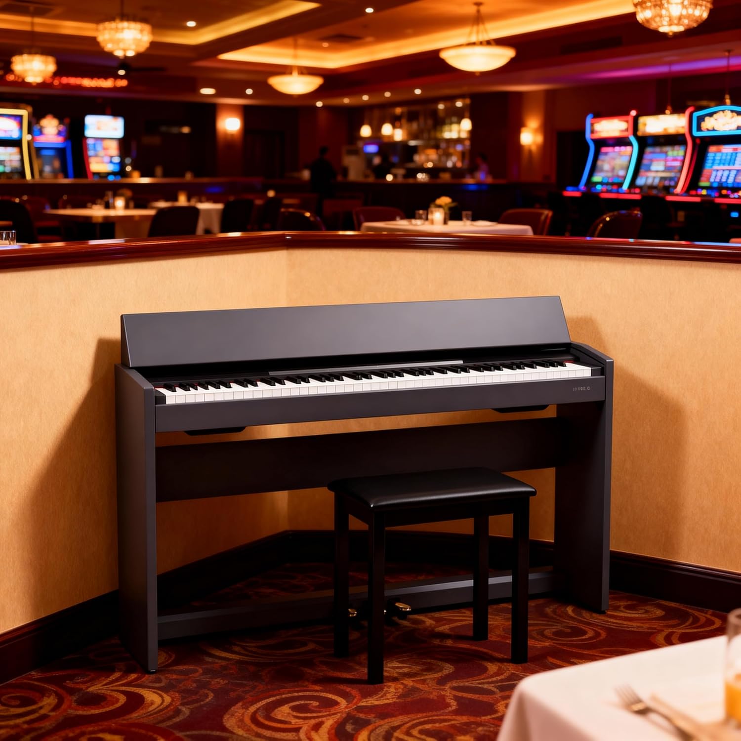 Key Weighted Digital Piano with Stand, Bench and Pedals, Built In Speakers, Recording and Learning Modes, Home Electric Keyboard for Beginners and Intermediate Players