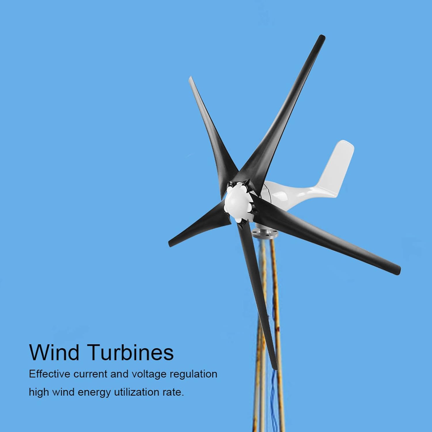 Windmill Generator 5 Blade Small Wind Turbines Kit Industrial Energy Equipment 800W for Lithium Batteries (24V)
