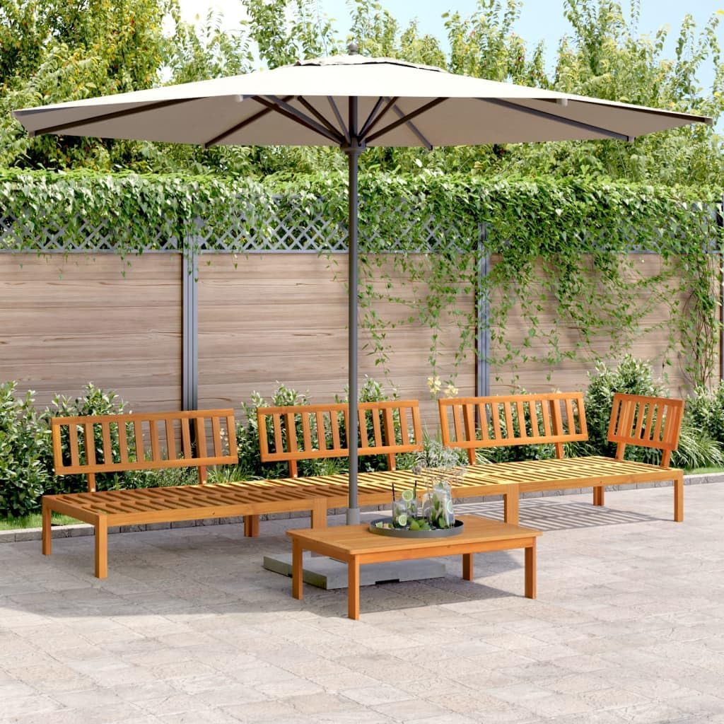 4 Piece Patio Pallet Sofa Set Solid Wood Acacia,Acacia Wood Pallet Sofa Set with Slatted Design for Patio and Terrace Outdoor Furniture, Patio Seating